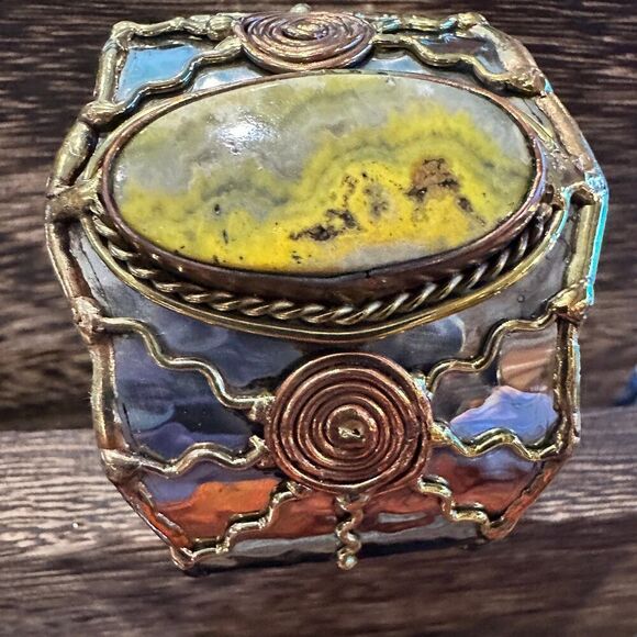 BumbleBee Jasper Adjustable Cuff Bracelet with Mixed Metals - Gift Box Included - Picture 10 of 12